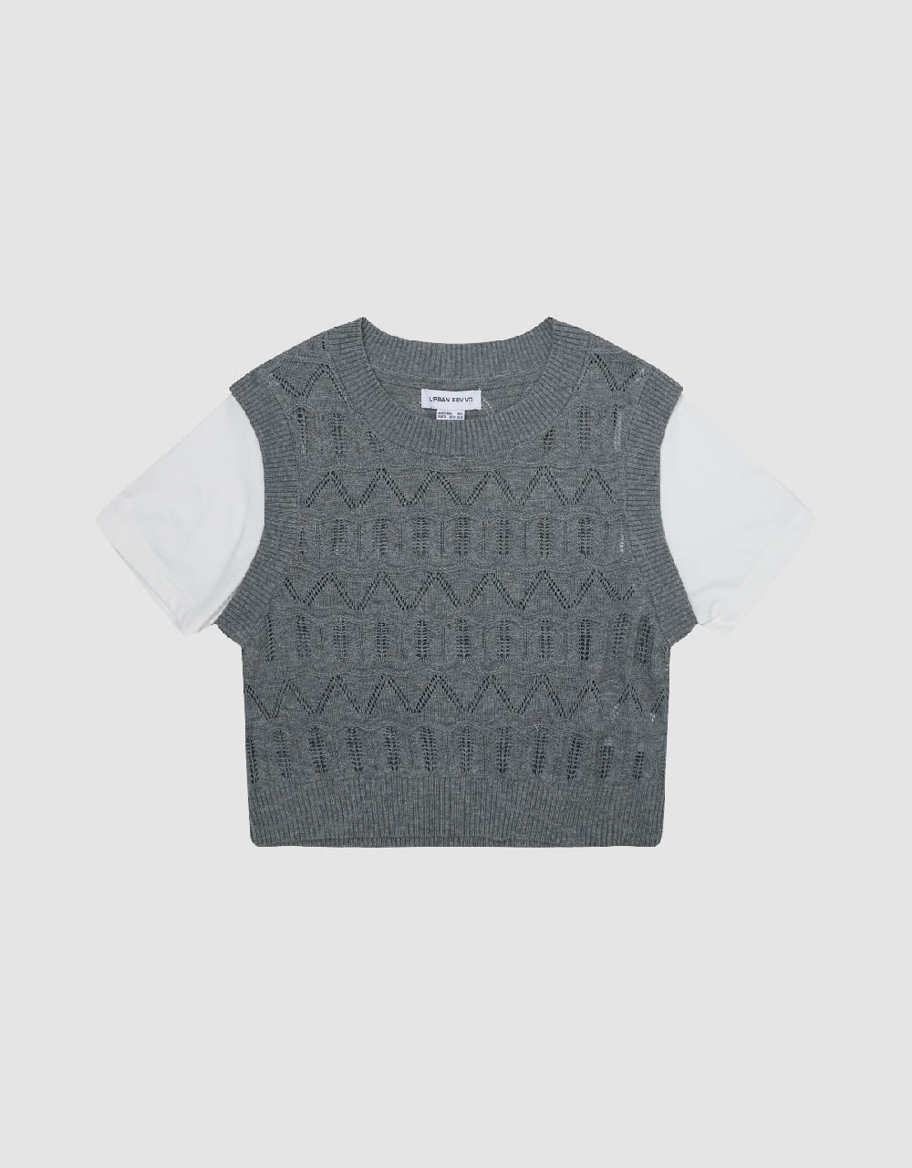 2 In 1 Crew Neck Knitted T-Shirt