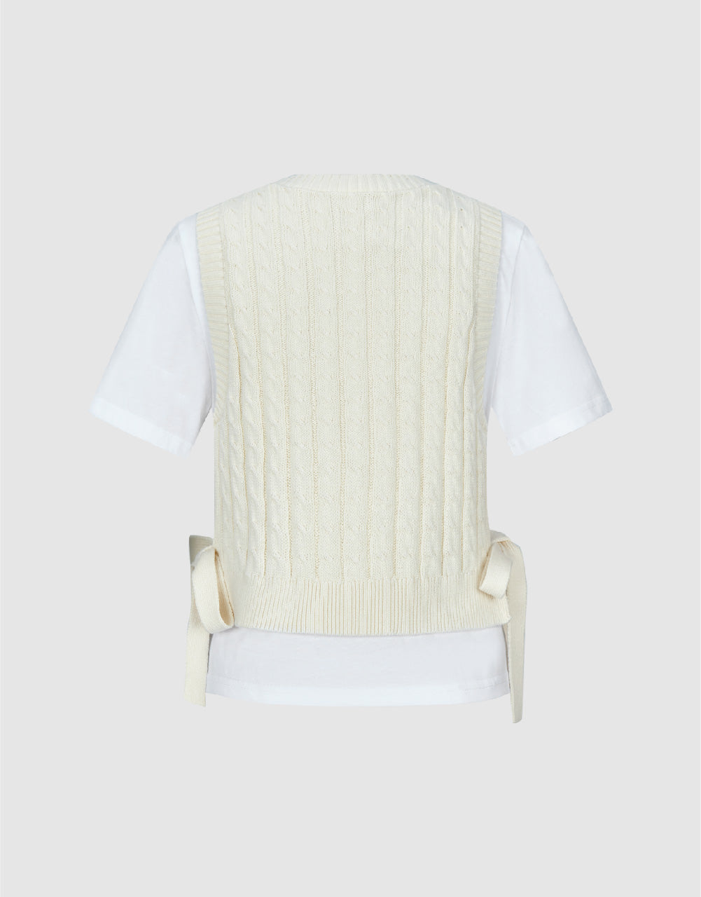 2 In 1 Crew Neck Knitted T-Shirt