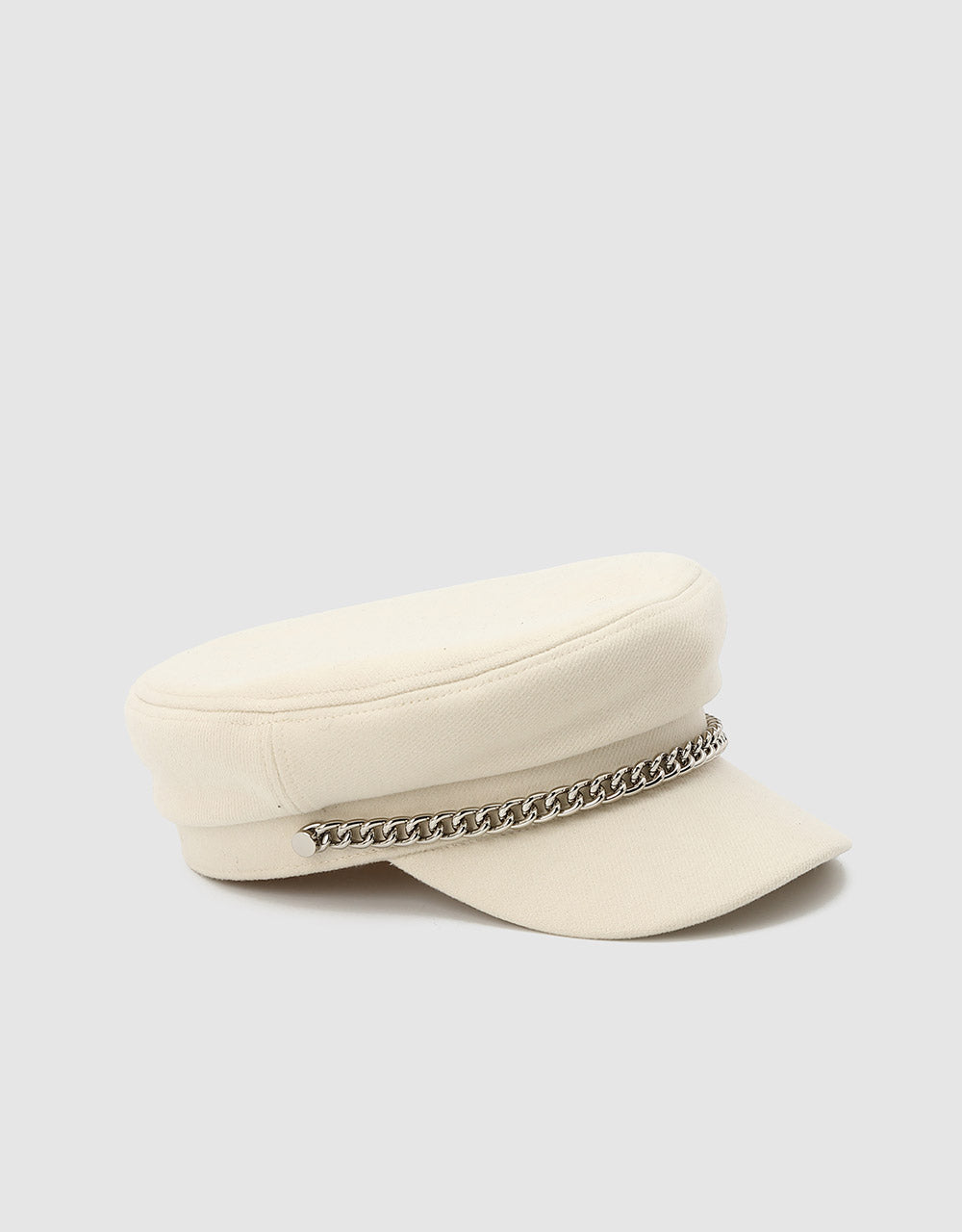 체인 디테일 베이커 보이 모자
