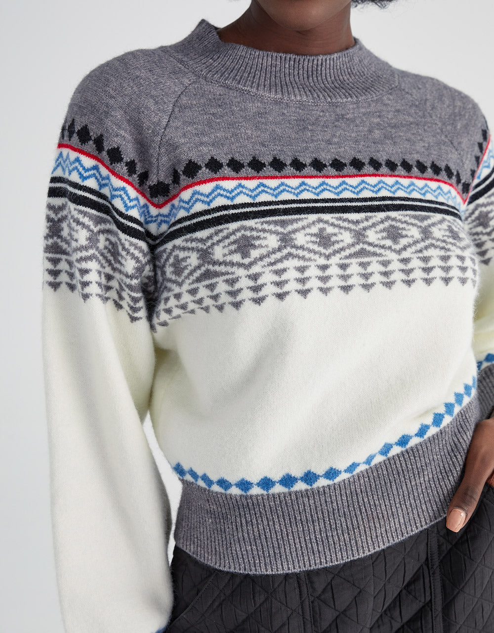 자카드 지오 패턴 스웨터