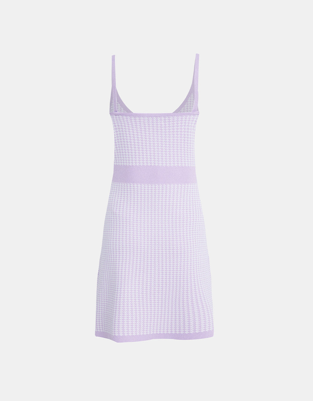 체크무늬 프린트 버튼 장식 니트 캐미 드레스